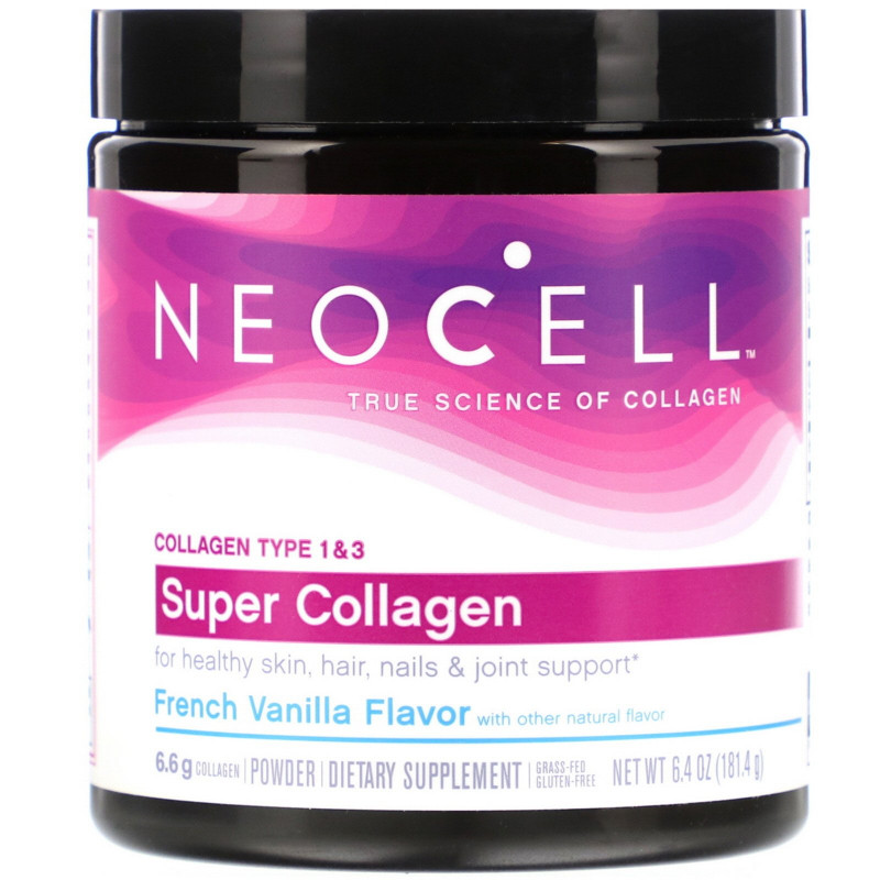 Neocell, Super Collagen, Type 1 & 3, French Vanilla, 6.4 oz (181.4 g)