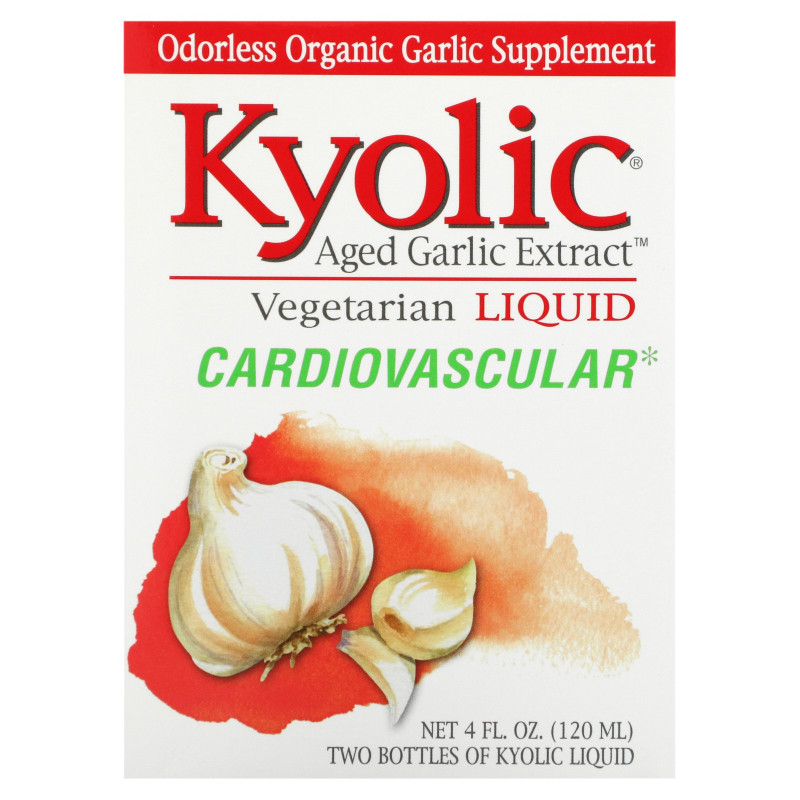 Kyolic, Выдержанный экстракт чеснока, для сердечно-сосудистой системы, жидкий, 2 бутылочки по 2 жидких унции (60 мл)