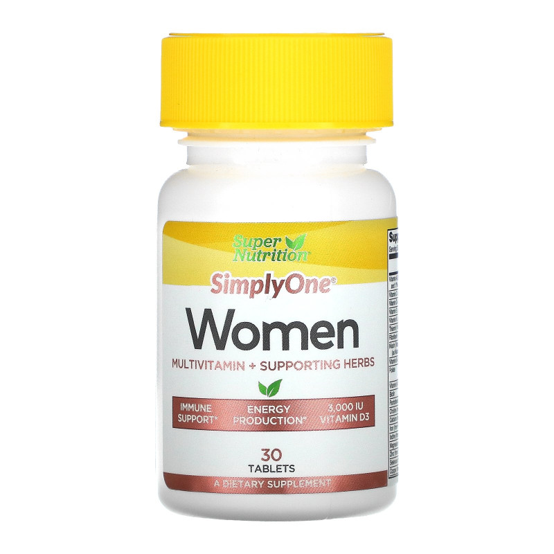 Super Nutrition, SimplyOne, Women, Triple Power Multivitamin, 30 Tablets