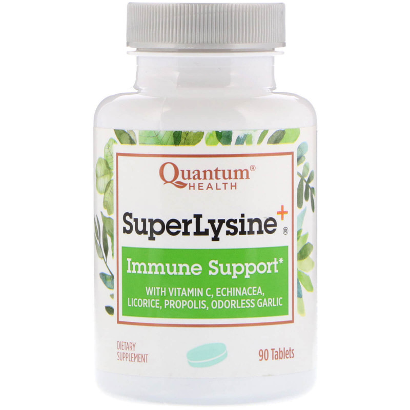 Quantum Health, Super Lysine + Immune System, супер лизин + поддержка иммунитета, 90 таблеток