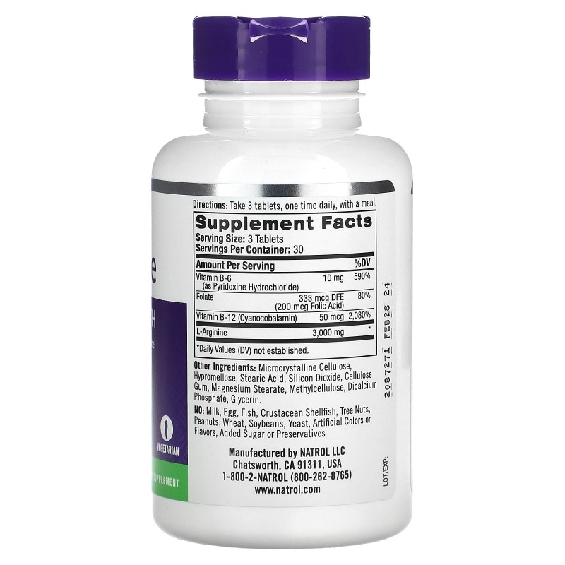 Natrol, L-аргинин, 3000 мг, 90 таблеток