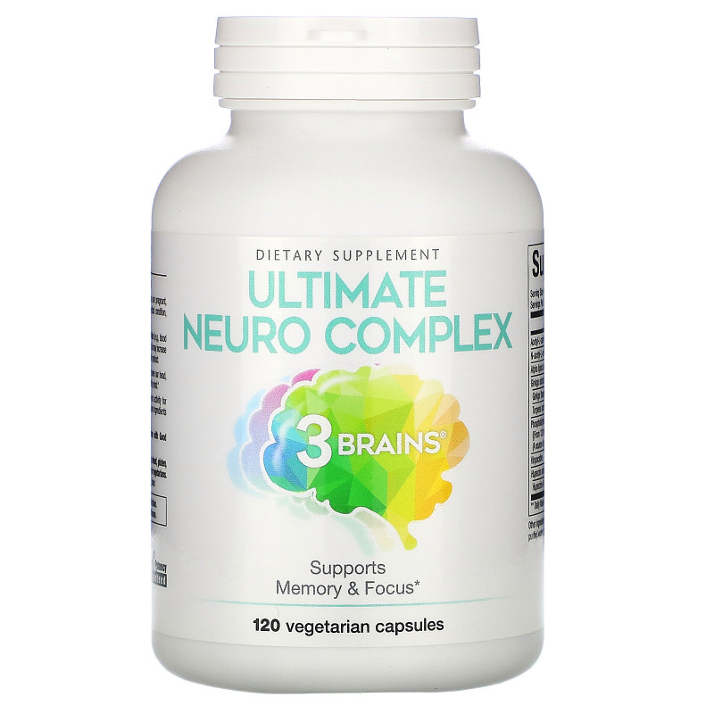 Natural Factors, 3 Brains, Ultimate Neuro Complex, 120 Vegetarian Capsules