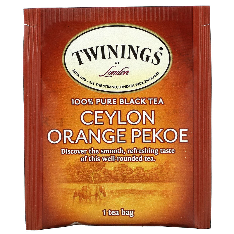 Twinings, Цейлонский апельсиновый чай Pekoe, 20 чайных пакетиков, 40 г (1,41 унции)