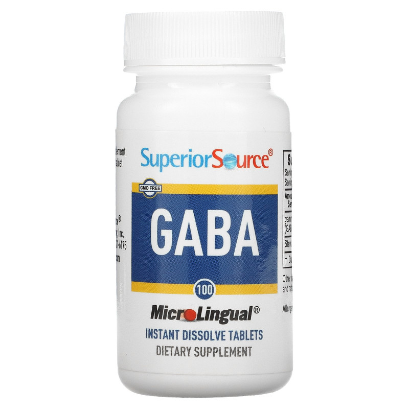 Superior Source, GABA, 100 мг, 100 мгновенно растворяющихся микротаблеток