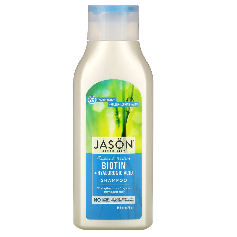Jason Natural, Натуральный восстанавливающий шампунь с биотином, 16 жидких унций (473 мл)