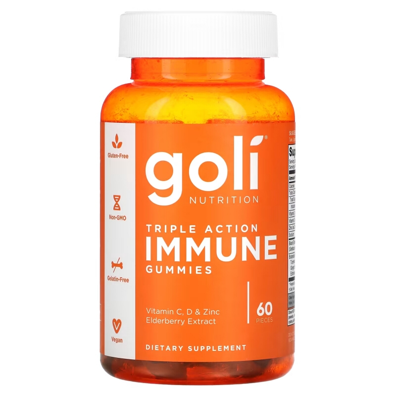 Goli Nutrition, Triple Action Immune Gummies , 60 Pieces