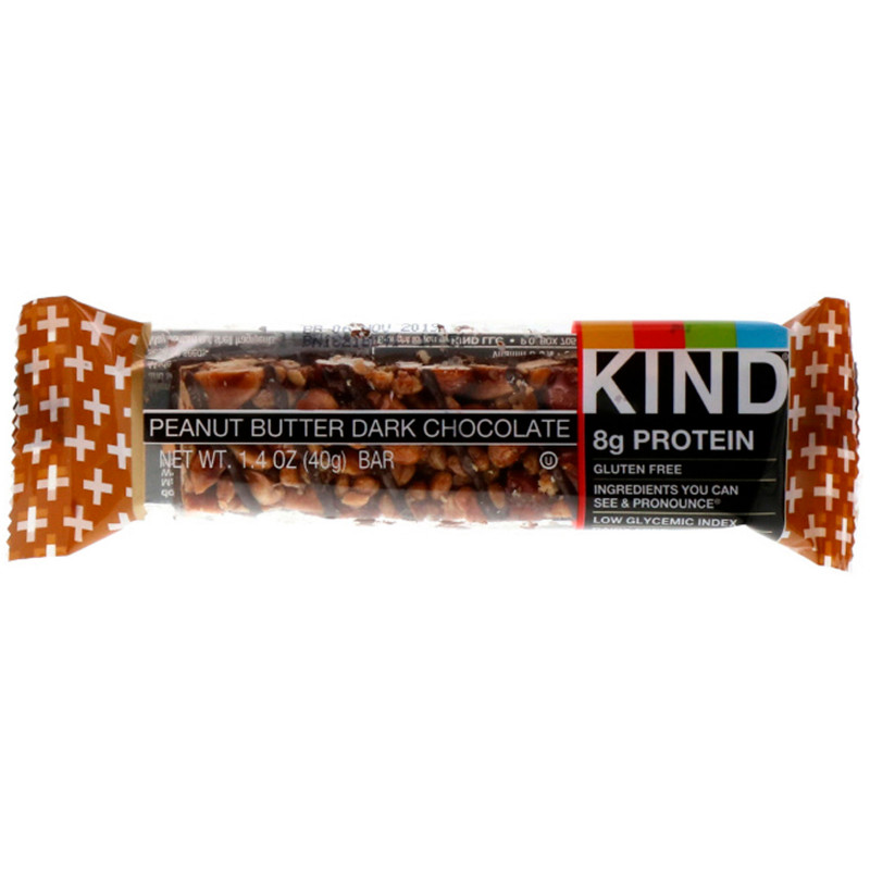 KIND Bars Plus фруктовые и ореховые батончики арахисовое масло с темным шоколадом + протеин 12 батончиков 14 унции (40 г) каждый