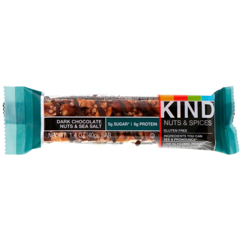 KIND Bars Батончики с темным шоколадом орехами и морской солью 12 батончиков 1.4 унции (40 г) каждый