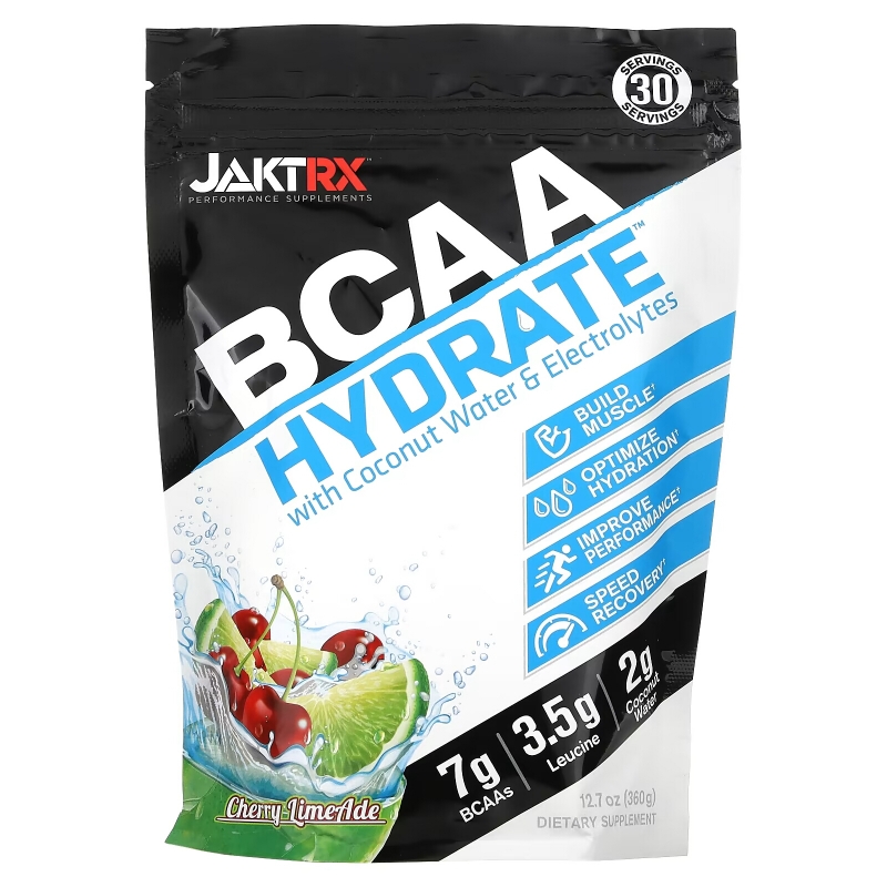 Jakt-RX, BCAA Hydrate With Coconut Water & Electrolytes, Cherry Limeade, 12.7 oz (360)