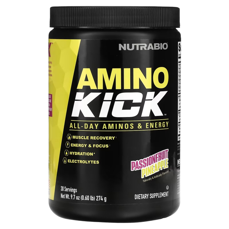 Nutrabio Labs, Amino Kick, Passionfruit Pineapple, 0.6 lb (274 g)