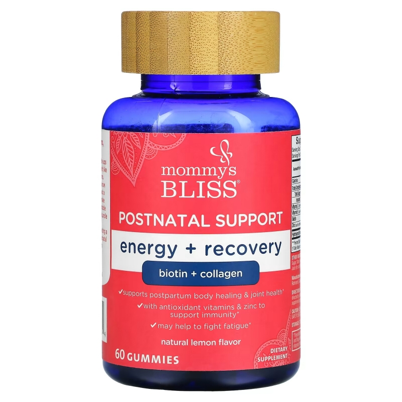 Mommy's Bliss, Postnatal Support, Energy + Recovery, Natural Lemon, 60 Gummies