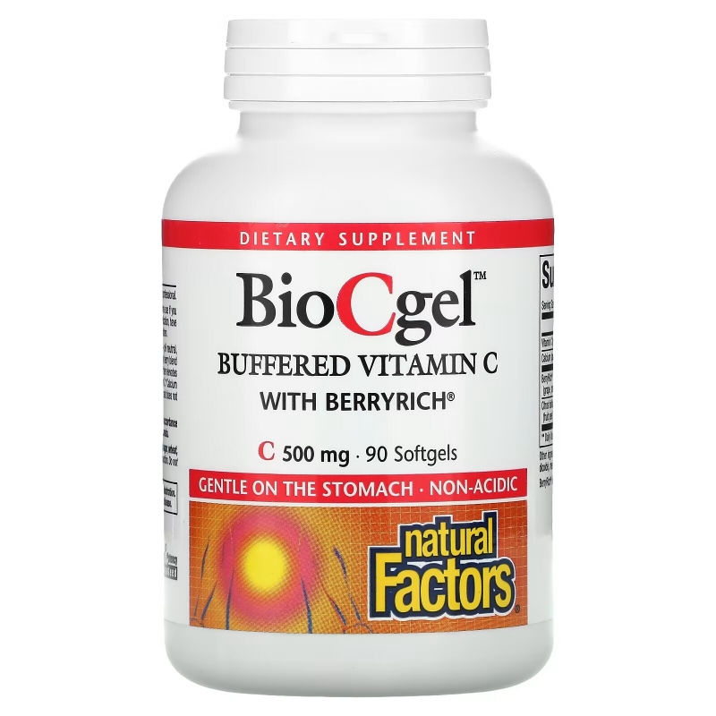 Natural Factors, BioCgel, Buffered Vitamin C with BerryRich, 500 mg, 90 Softgels