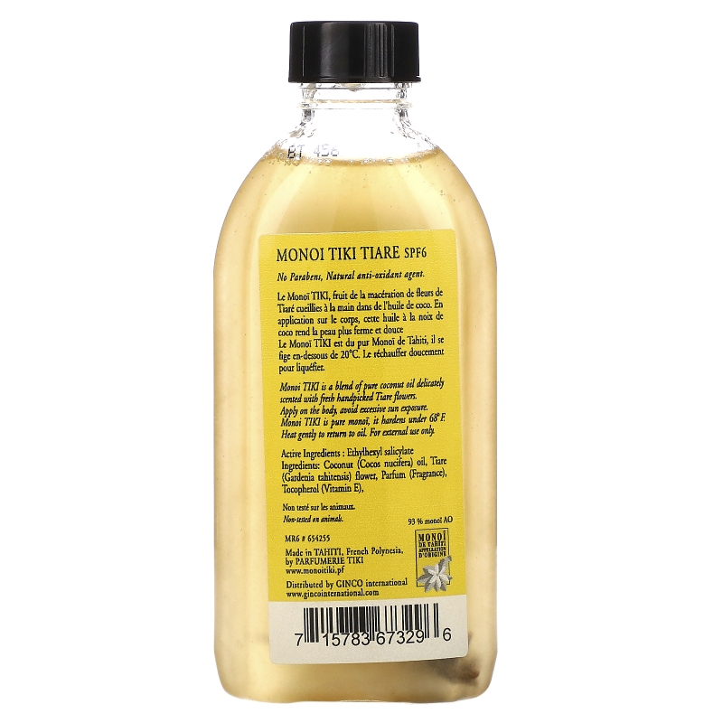 Monoi Tiare Tahiti Suntan Oil SPF 6 Protection Solaire 4 fl oz (120 ml)