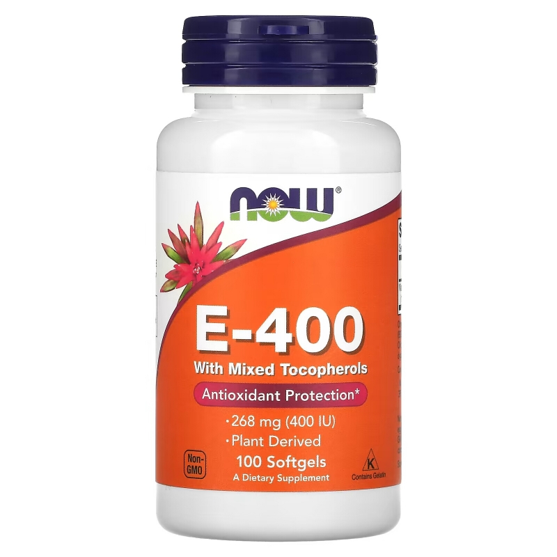 NOW Foods, E-400 with Mixed Tocopherols, 268 mg (400 IU), 100 Softgels