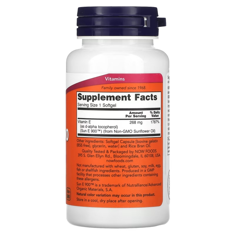 NOW Foods, Sun-E 400, 268 мг (400 МЕ), 60 мягких таблеток