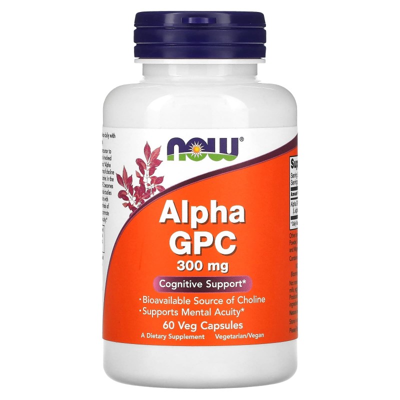 Now Foods, Альфа-GPC (альфа-глицерофосфохолин), 300 мг, 60 капсул