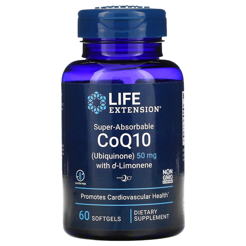 Life Extension, Супер-Усвояемый, Коэнзим Q10, 50 мг, 60 Капсул