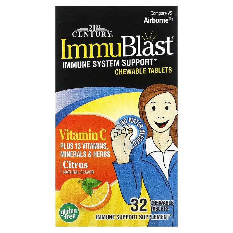 21st Century Health Care ImmuBlast со вкусом цитрусовых 32 жевательных таблетки