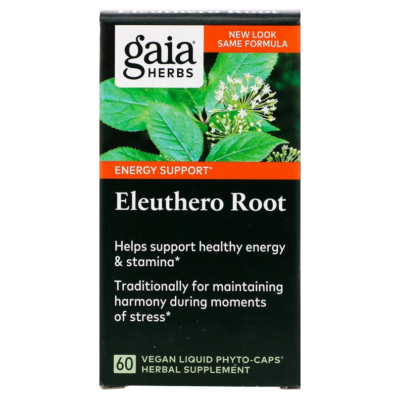 Gaia Herbs DailyWellness Eleuthero Root 60 Vegetarian Liquid Phyto-Caps