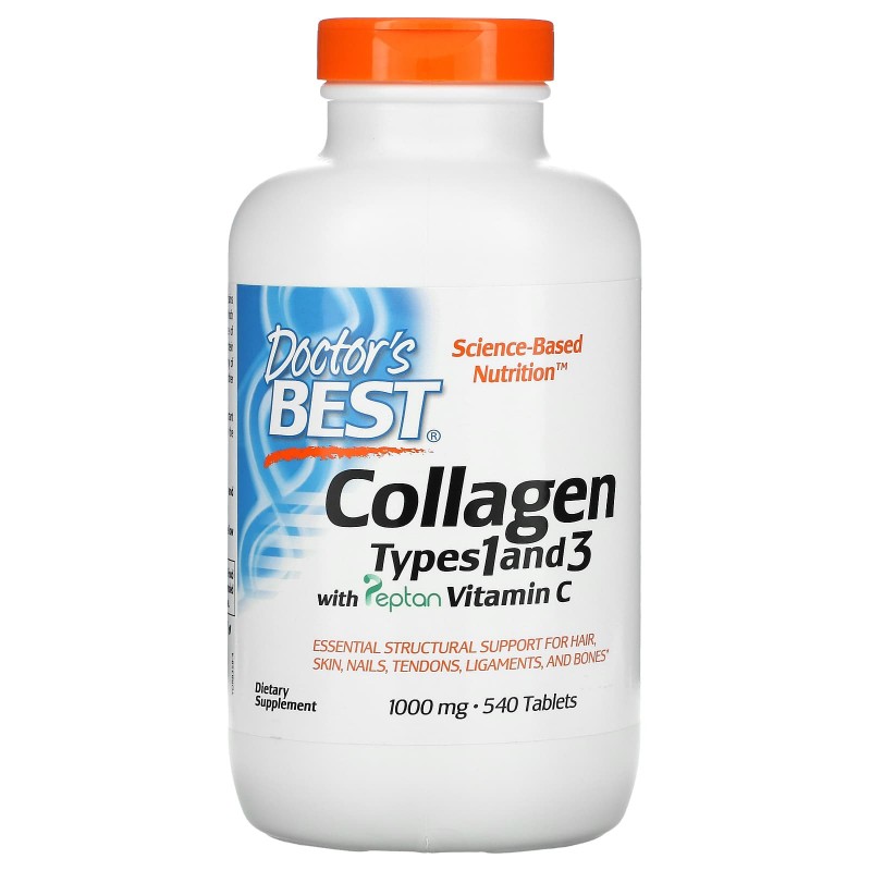 Doctor's Best Коллаген тип 1 и 3 (Best Collagen Types 1 & 3) 1000 мг 540 таблеток