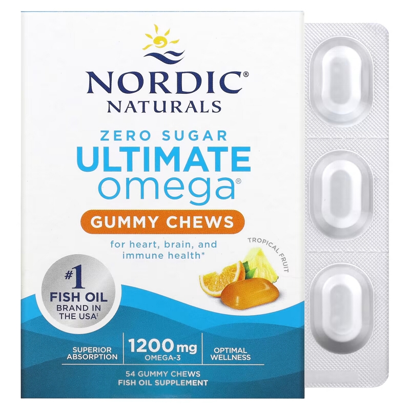 Nordic Naturals, Ultimate Omega, Tropical Fruit, 600 mg, 54 Gummy Chews