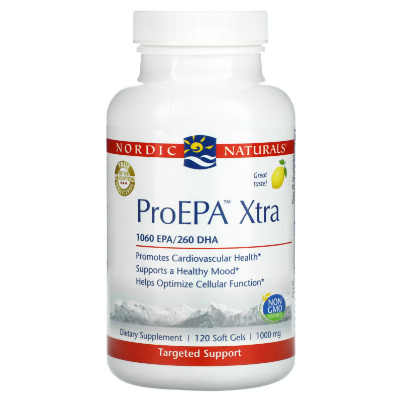 Nordic Naturals, ProEPA Xtra, Ароматизатор Лимона, 1000 мг, 120 Гелиевых Капсул 