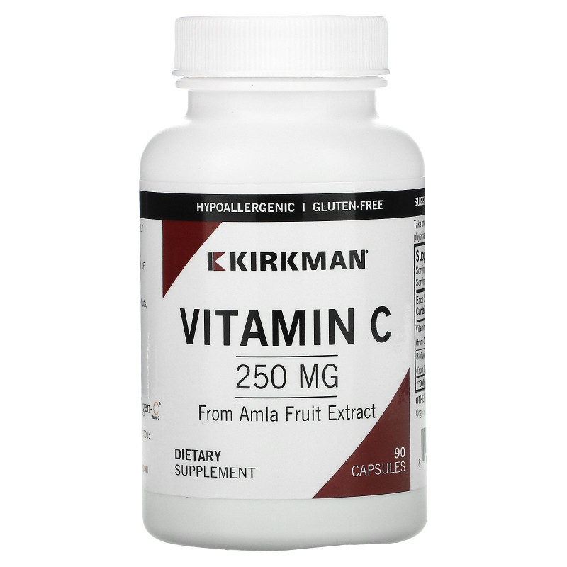 Kirkman Labs, Organic Vitamin C, 250 mg, 90 Capsules