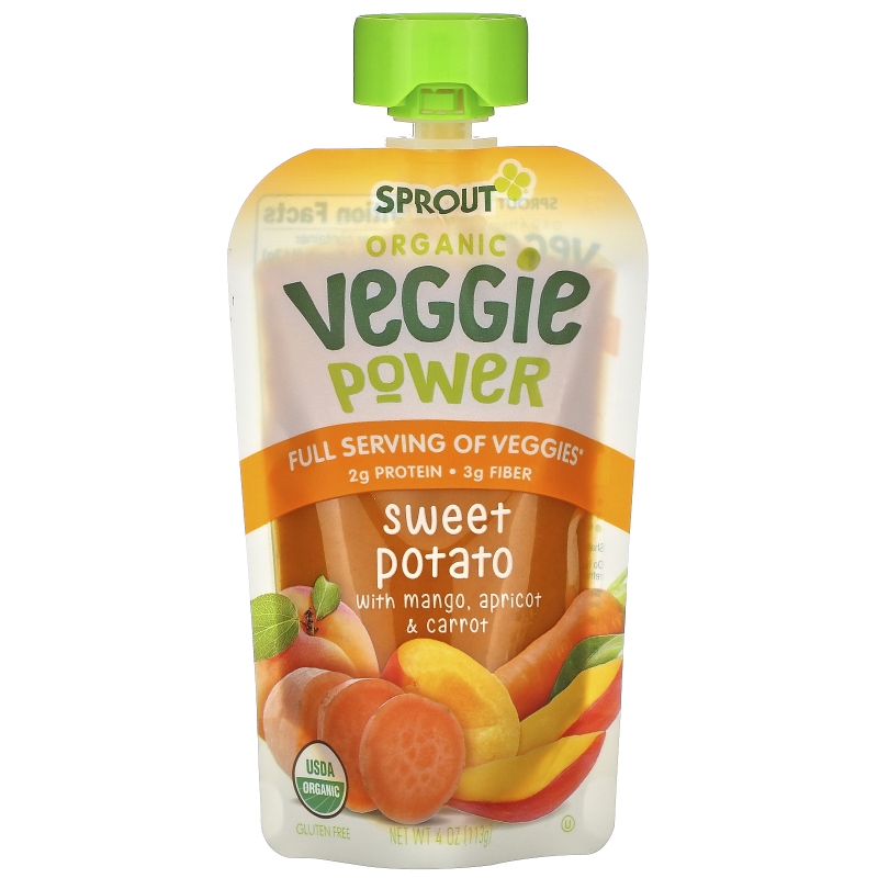 Sprout Organic, Veggie Power, Sweet Potato with Mango, Apricot & Carrot, 4 oz (113 g)