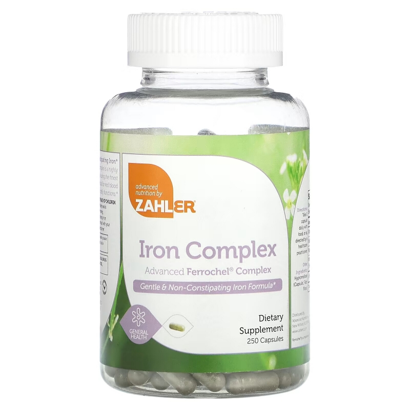 Zahler, Iron Complex, 250 капсул