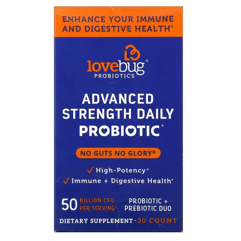 LoveBug Probiotics, Advanced Strength Daily Probiotic, 50 Billion CFU, 30 Count