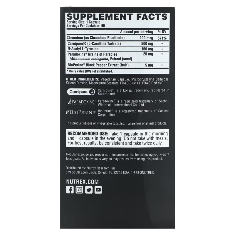 Nutrex Research, Lipo 6 Black, Ultra Concentrate, 60 Capsules