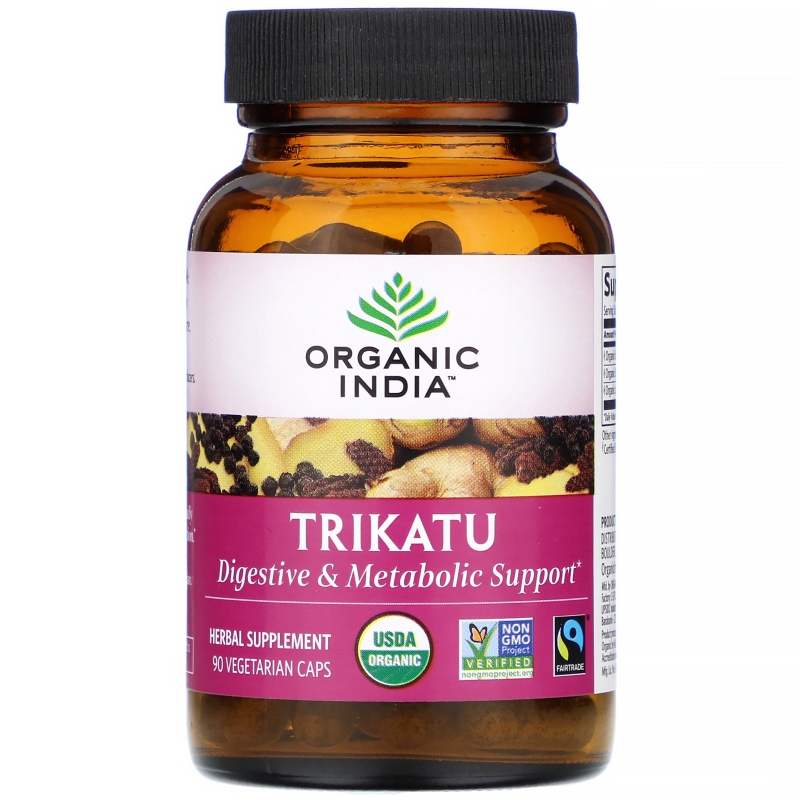 Organic India Trikatu Digestive & Metabolic Support 90 Veggie Caps