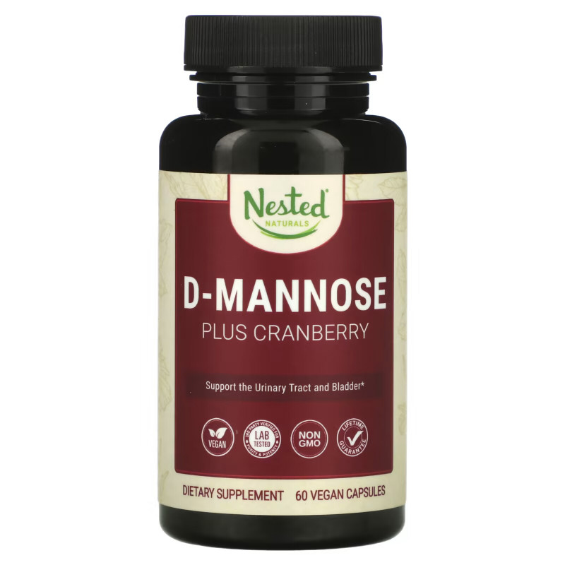 Nested Naturals, D-Mannose Plus Cranberry, 60 Vegan Capsules