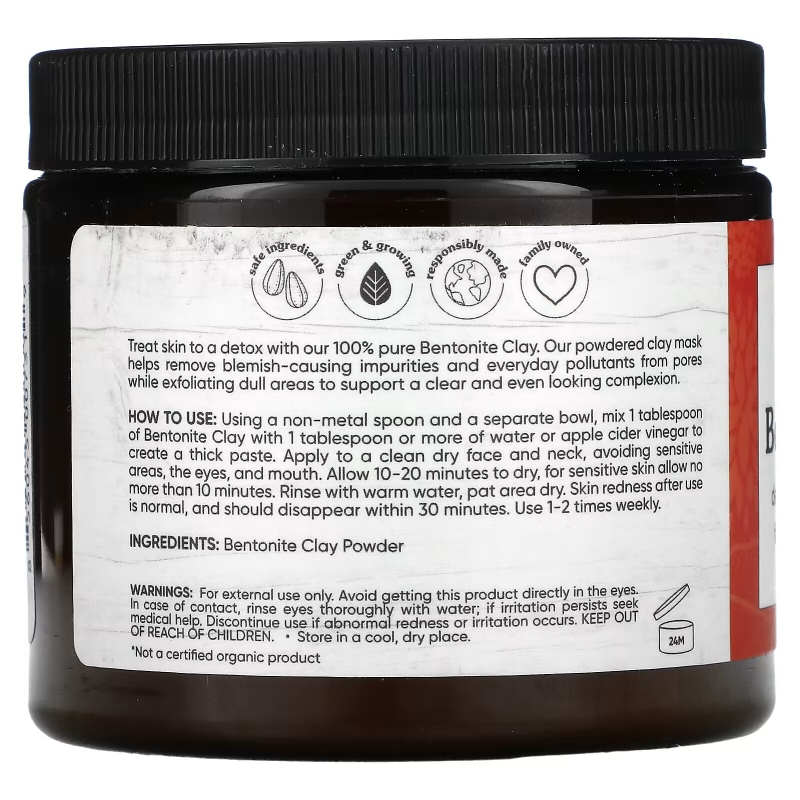 Sky Organics, Indian Healing Clay, 100% Pure and Natural Grade A, 16 oz (454 g)