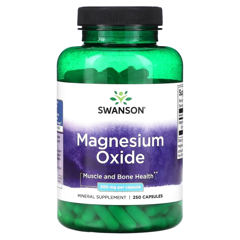 Swanson, Magnesium Oxide, 200 mg, 250 Capsules