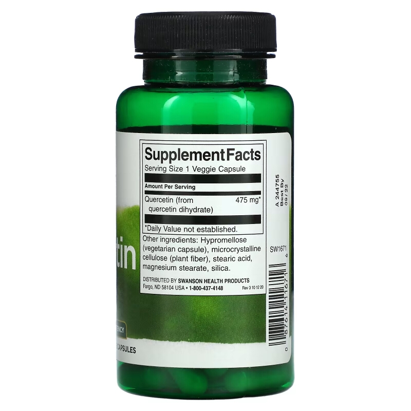 Swanson, Quercetin, 475 mg, 60 Veggie Capsules