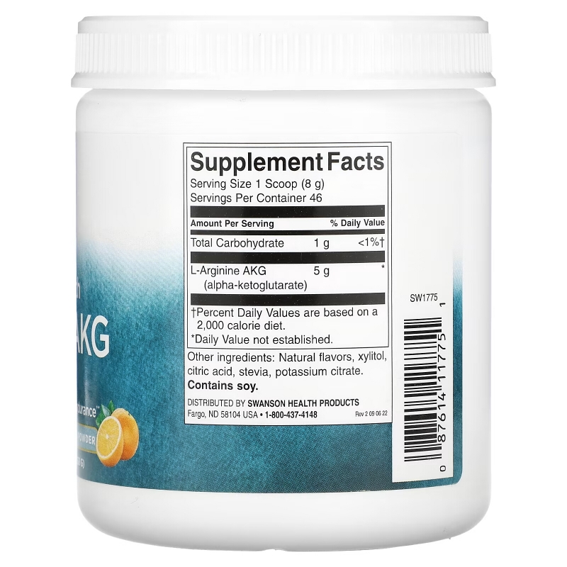 Swanson, Maximum Strength L-Arginine AKG Powder, Natural Citrus, 5 g, 12.9 oz (368 g)