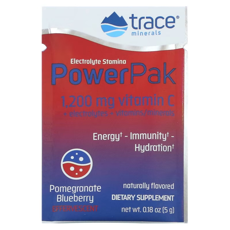 Trace Minerals ®, Electrolyte Stamina PowerPak, Pomegranate Blueberry, 30 Packets, 0.18 oz (5 g) Each