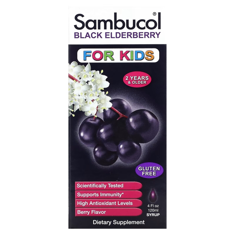 Sambucol, Black Elderberry Syrup, For Kids, Berry, 4 fl oz (120 ml)