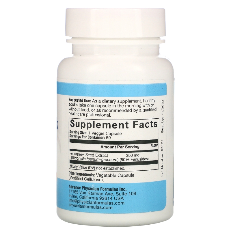 Advance Physician Formulas Inc. Fenugreek Extract 350 mg 60 Capsules