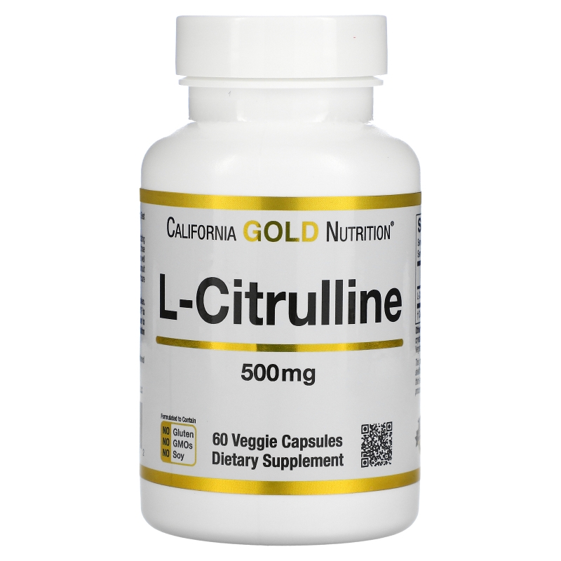 California Gold Nutrition, L-цитруллин, Kyowa Hakko, 500 мг, 60 растительных капсул