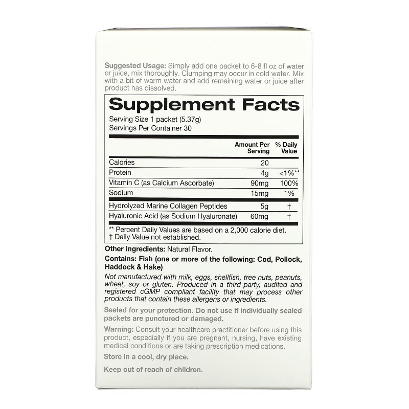 Solumeve, Collagen Peptides Plus Vitamin C & Hyaluronic Acid, Lemon, 30 Packets, 0.18 oz (5.15 g) Each