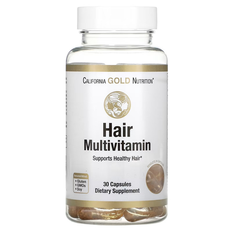 California Gold Nutrition, Hair Multivitamin, 30 Gelatin Capsules