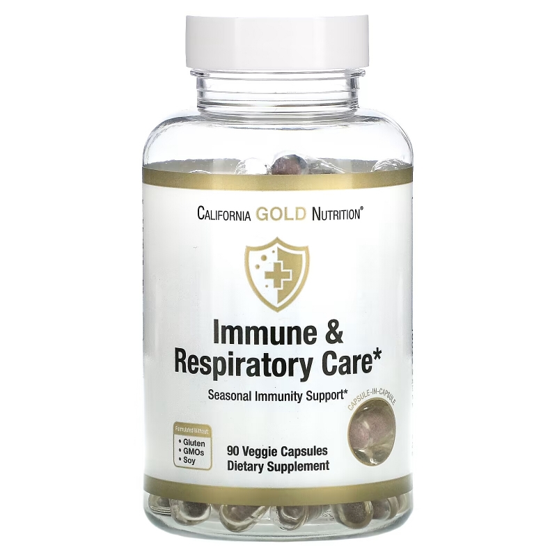 California Gold Nutrition, Immune & Respiratory Care, 90 Veggie Capsules