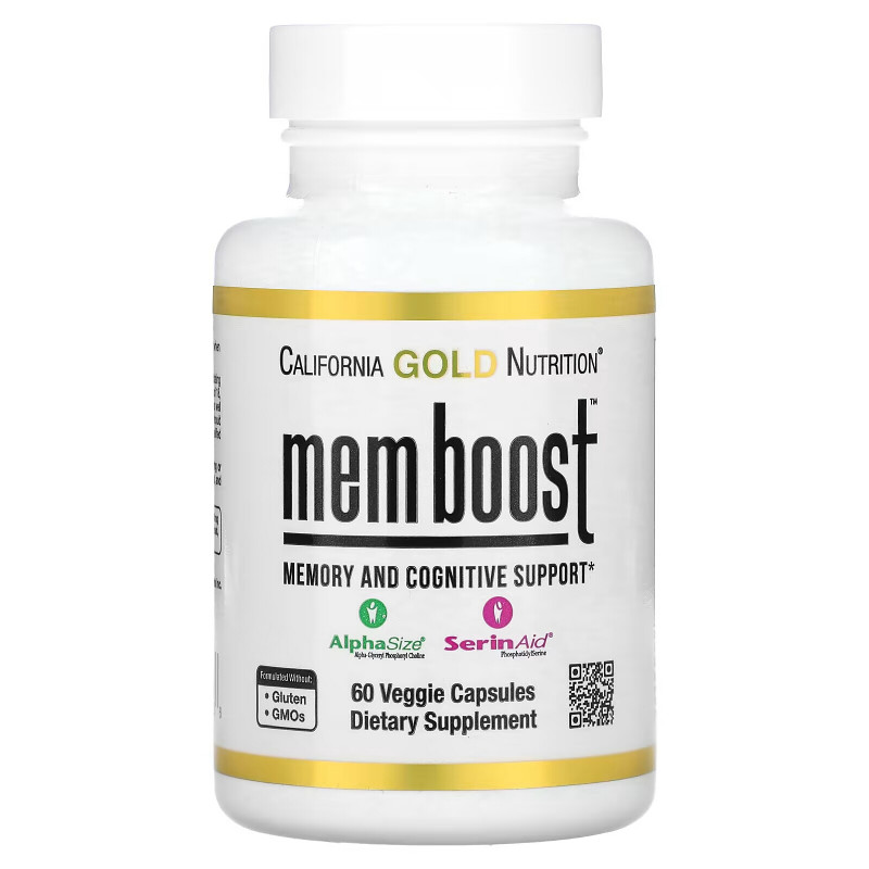 California Gold Nutrition, MEM Boost, Memory & Cognitive Support, 60 Veggie Capsules